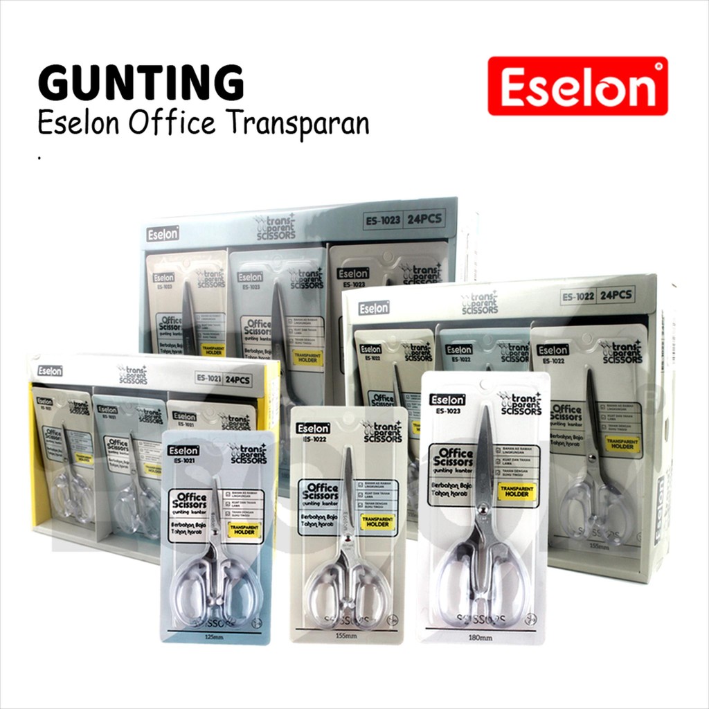 

1 buah Gunting Eselon Office / Gunting Eselon Gagang Transparan