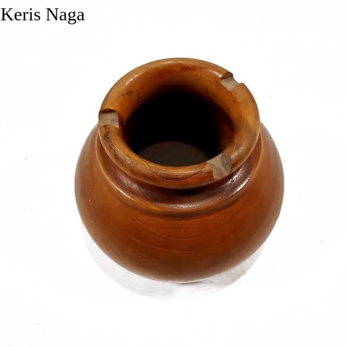 Asbak Rokok Bentuk Cupu Gentong Bahan Kayu Jati Asli LSF9