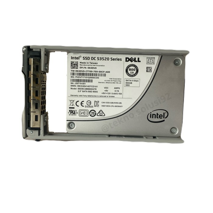 SSD 800GB DELL INTEL DC S3520 Series SSD Server Dell 800GB