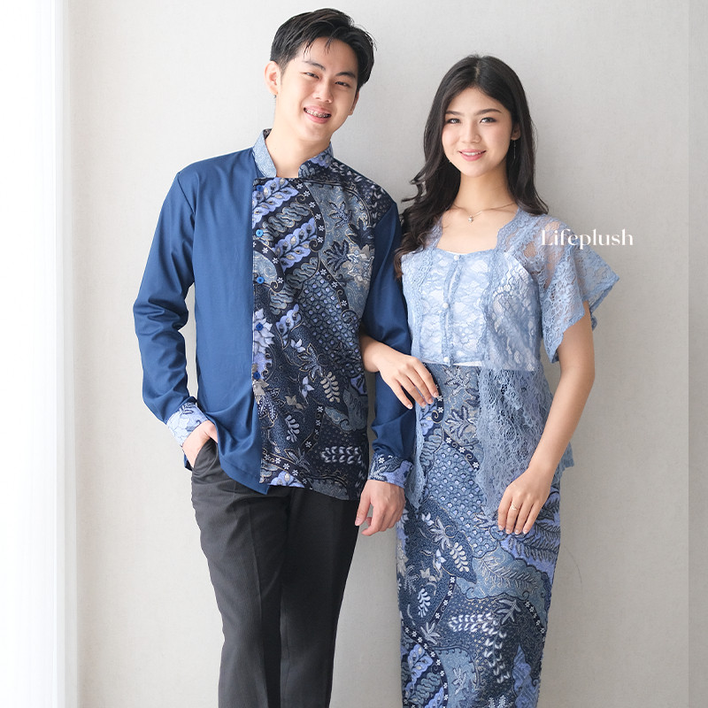 PROMO RAMADAN Dress Batik Modern Couple Organza Bordir Mewah Wanita Pesta Kondangan Cantik- Lifeplus
