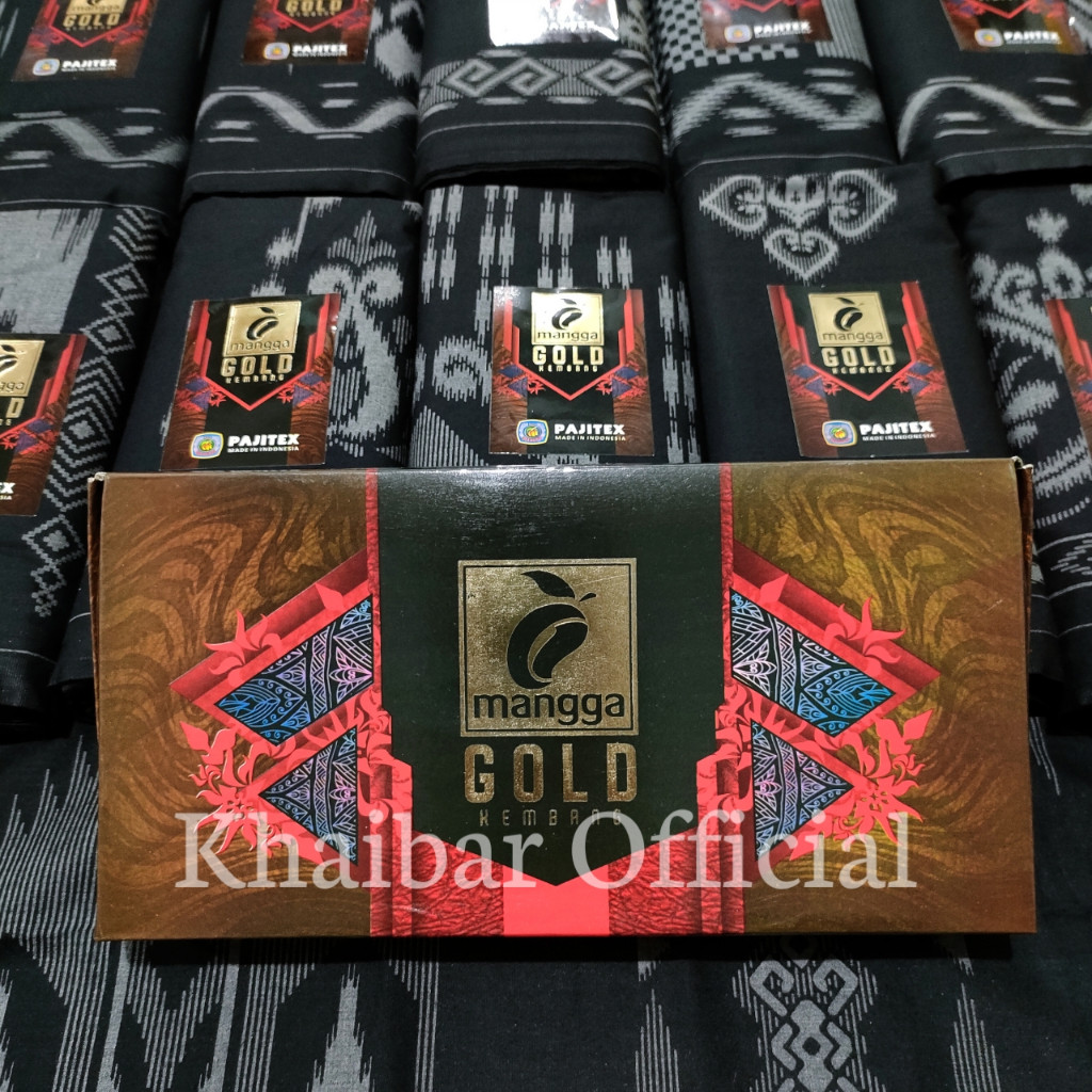 Sarung Hitam Motif Mangga Gold Kembang Dewasa Sarung Pria Muslim Pajitex
