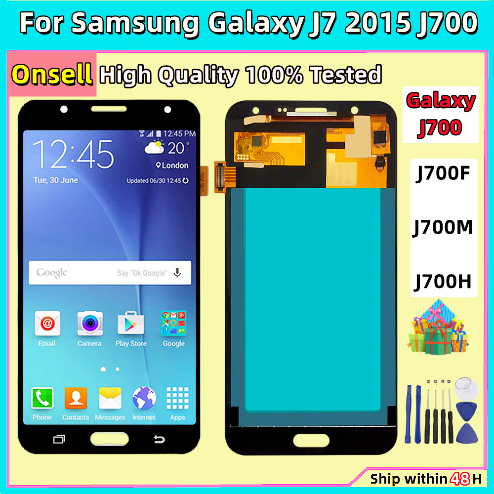 TFT IPS LCD For Samsung Galaxy J7 2015 J700 SM-J700F J700M J700H/DS Lcd Display Touch Screen Digitiz