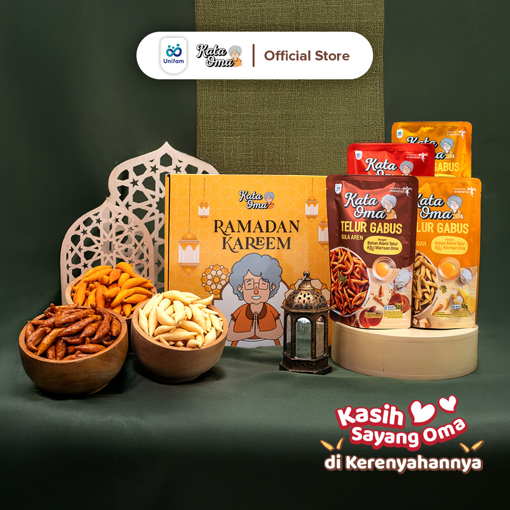 

Hampers Lebaran Kata Oma Telur Gabus - 4 Pack (2 Keju, 1 Gula Aren, 1 Sambal Balado)