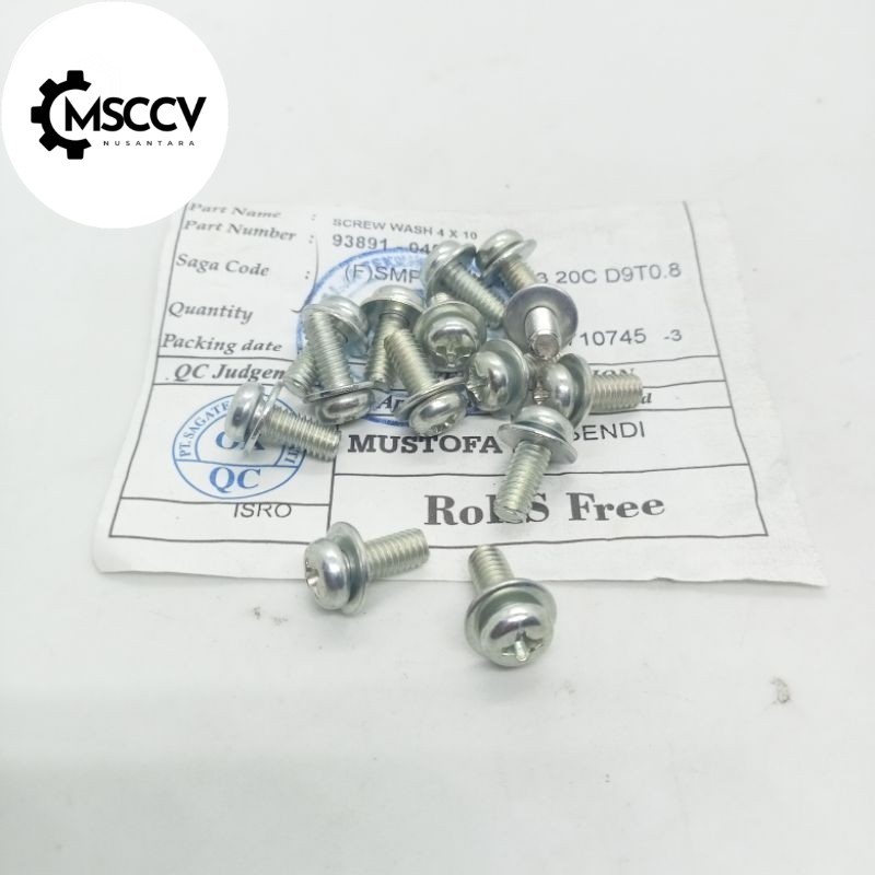 BOLT M4X12 ORIGINAL BAUT 7 M4 1 CM BAUT KARBURATOR DOUBLE RING BAUT ORIGINAL