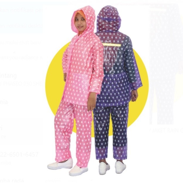 BEAUTYLAND [POLKADOT] JAS HUJAN ABG / JAKET RAIN COAT / ELEPHANT