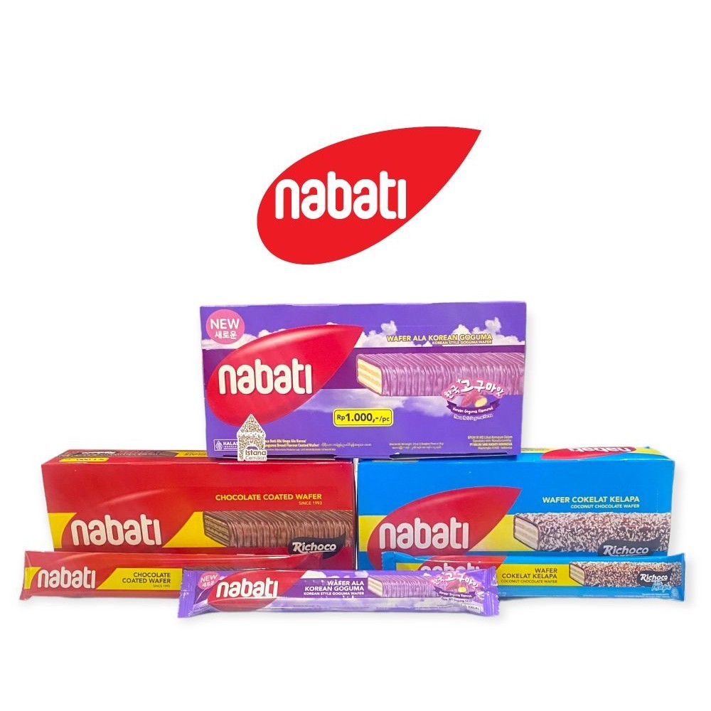 

Nabati COATED Wafer Chocolate / Kelapa / Korean Goguma PACK (isi 12 pcs) - JSF