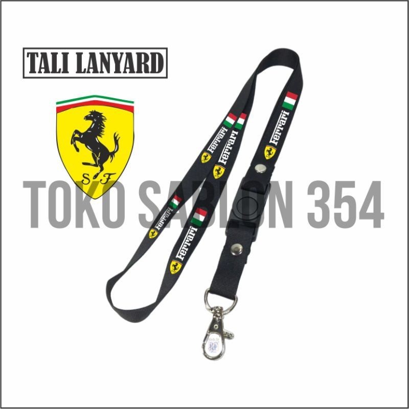

Gantungan kunci FERRARI tali lanyard merek mobil gantungan leher id card name tag By Ews.co