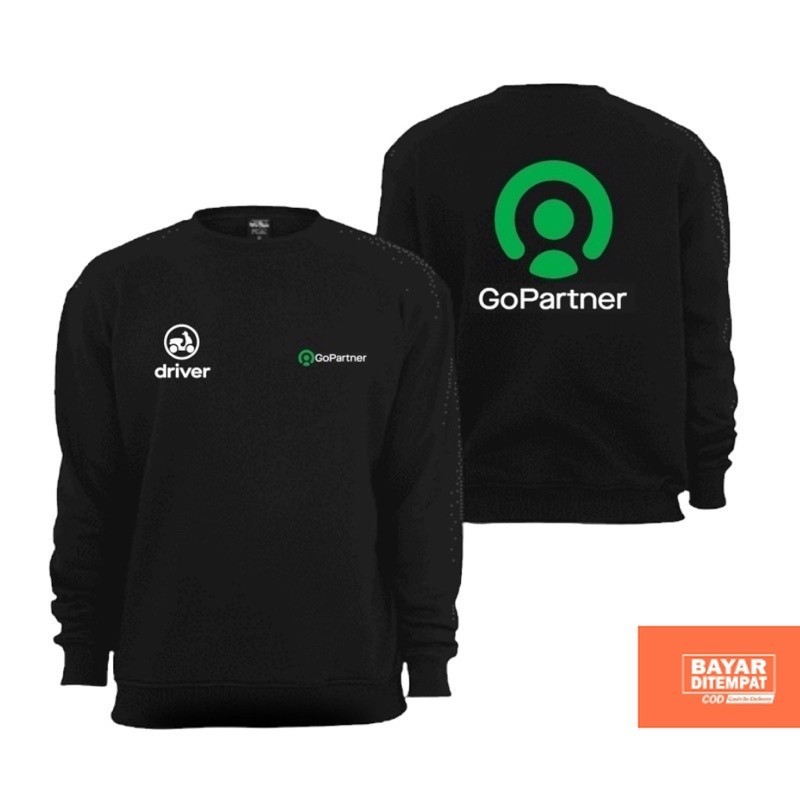JAKET SWEATER GOPARTNER HITAM TERBARU JAKET CUSTOM SABLON