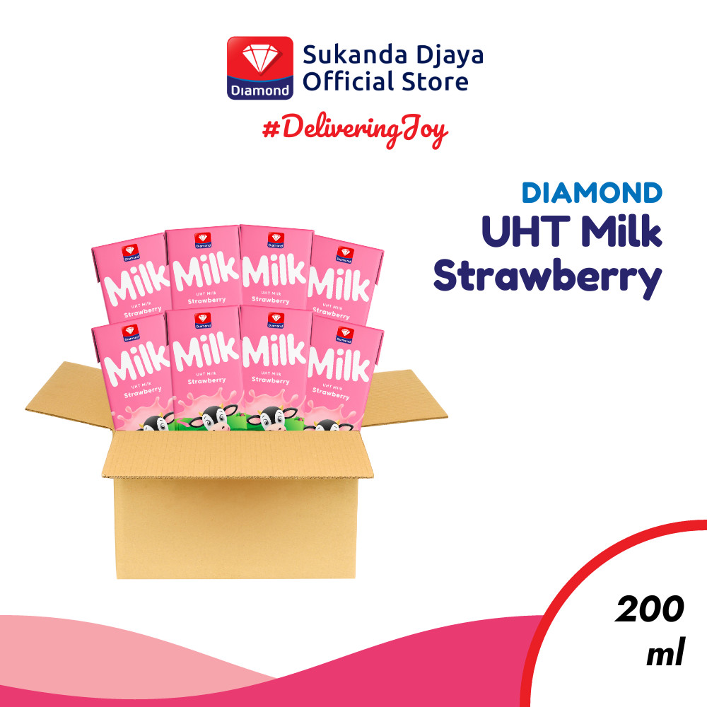 

Diamond Milk Susu UHT Strawberry 200 ML 1 Karton