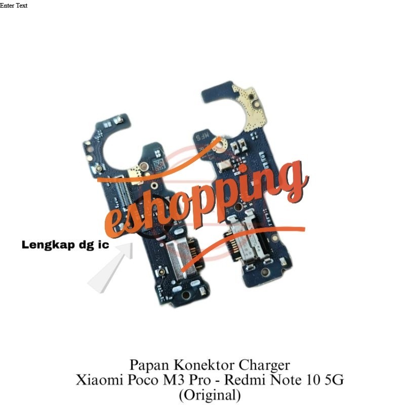 Pcb Konektor Charger / Papan Con Cas Xiaomi Poco M3 Pro - Redmi Note 10 5G Original With ic Ori