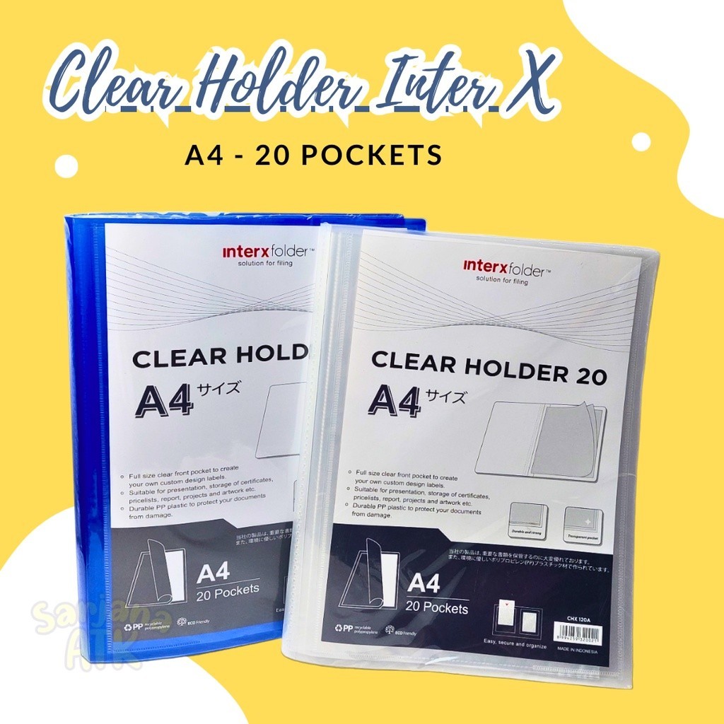 

INTER X MAP DOKUMEN HOLDER A4 ISI 20 POCKET / MAP DOKUMEN KEEPER A4