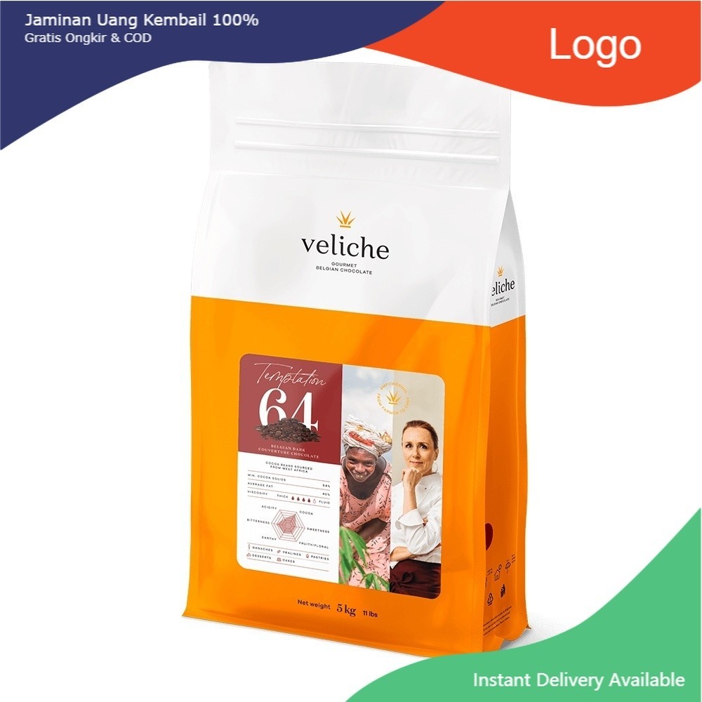 

Dark Chocolate Couverture Veliche 64 % - REPACK