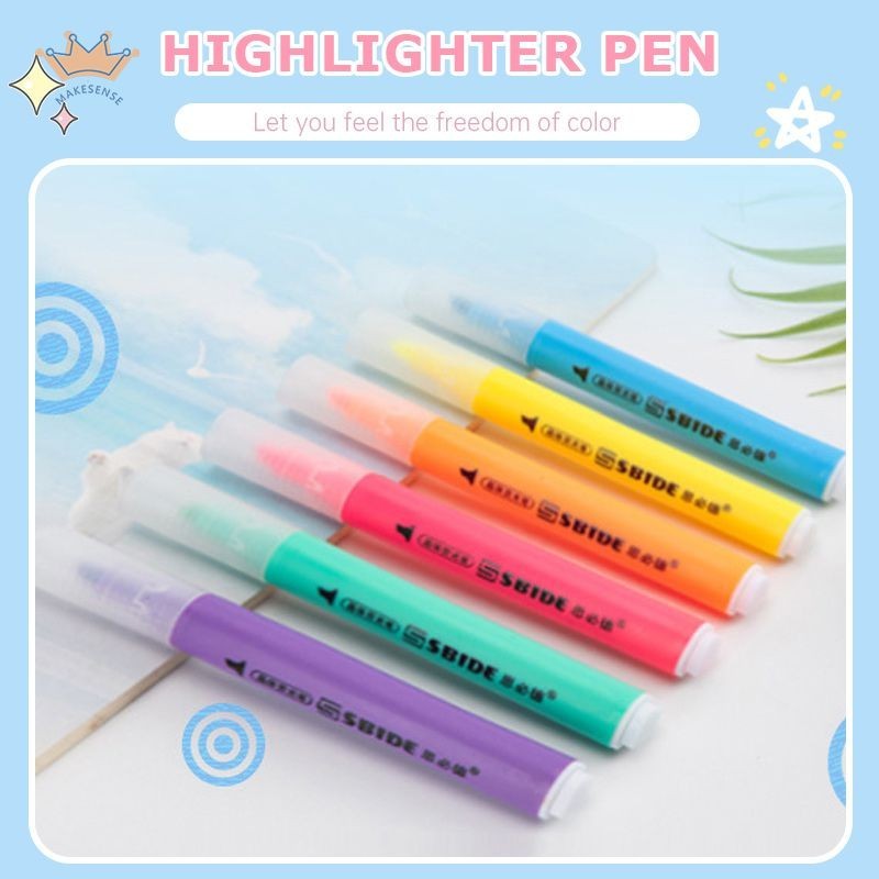 

Spidol Highlighter segi tiga Journal Marker Warna Pen Alat Tulis Replacement Stabilo MK