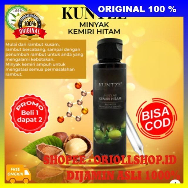 Minyak Kemiri Hitam Kuntze BPOM Penghitam Uban Alami BELI 1 GRATIS 1 100% ASLI