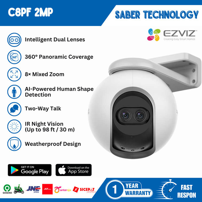 Ezviz C8PF 2MP Smart IP Camera CCTV Outdoor