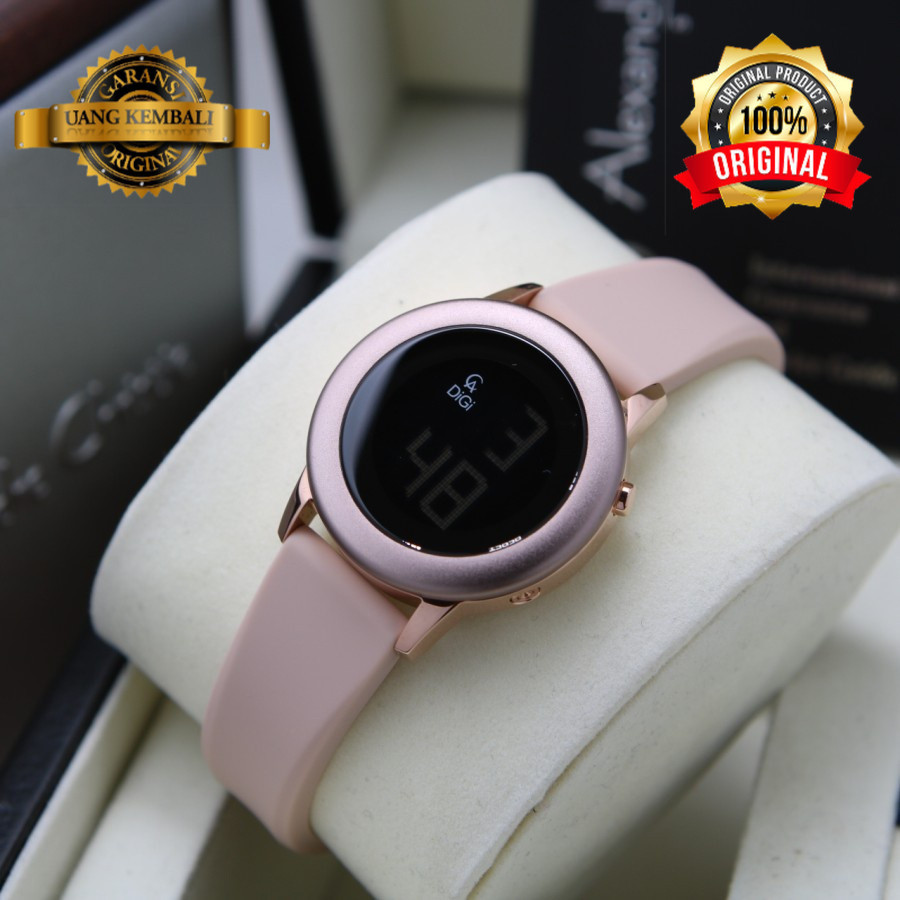 ORIGINAL JAM TANGAN ALEXANDRE CHRISTIE DIGITAL WANITA RUBBER KULIT STAINLESS AC GARANSI RESMI ALEXAN