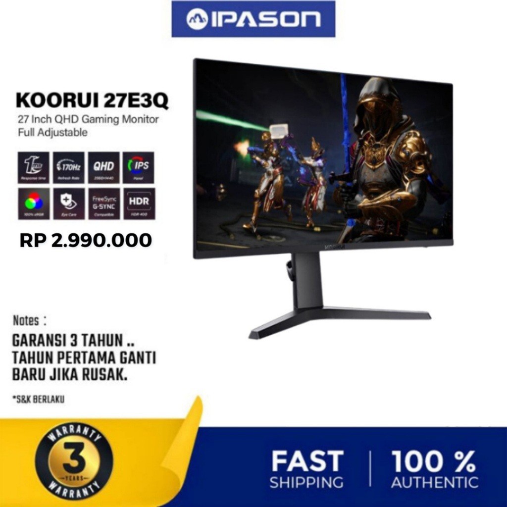 KOORUI 27E3Q 27inch IPS QHD 2K 170Hz 1ms Eyecare Gaming Monitor