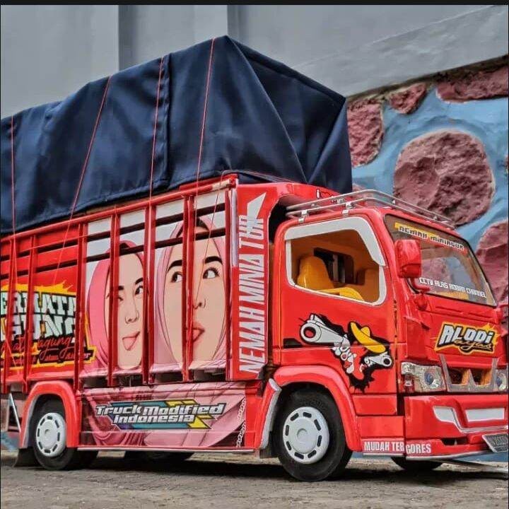cod miniatur truk oleng permata agung variasi terpal, trek, trak, truck oleng miniatur, truk oleng k