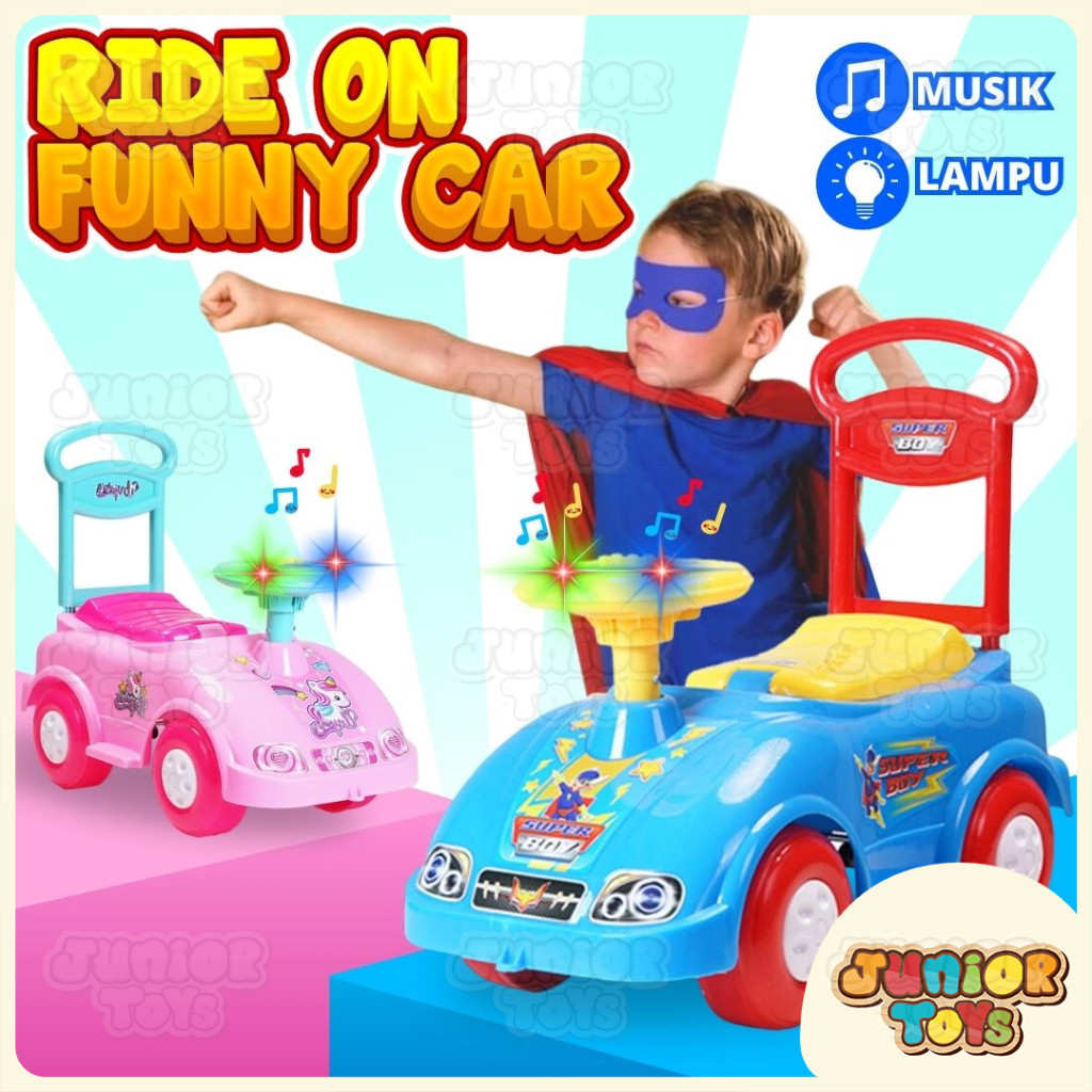 KY74RD Mobil Dorong Anak Laki Perempuan Funny Car Mobilan Bisa Dinaiki Ride On Toys