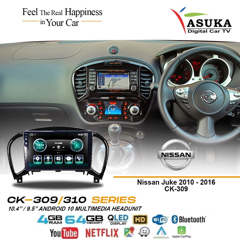 Head Unit Asuka CK-309 Nissan Juke 2010 - 2016