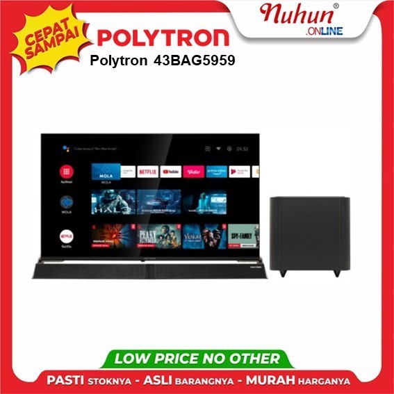 FROMO_SALE_SPESIAL [CIANJUR] LED TV 43 Inch Polytron Full HD Android TV Soundbar PLD 43BAG5959
