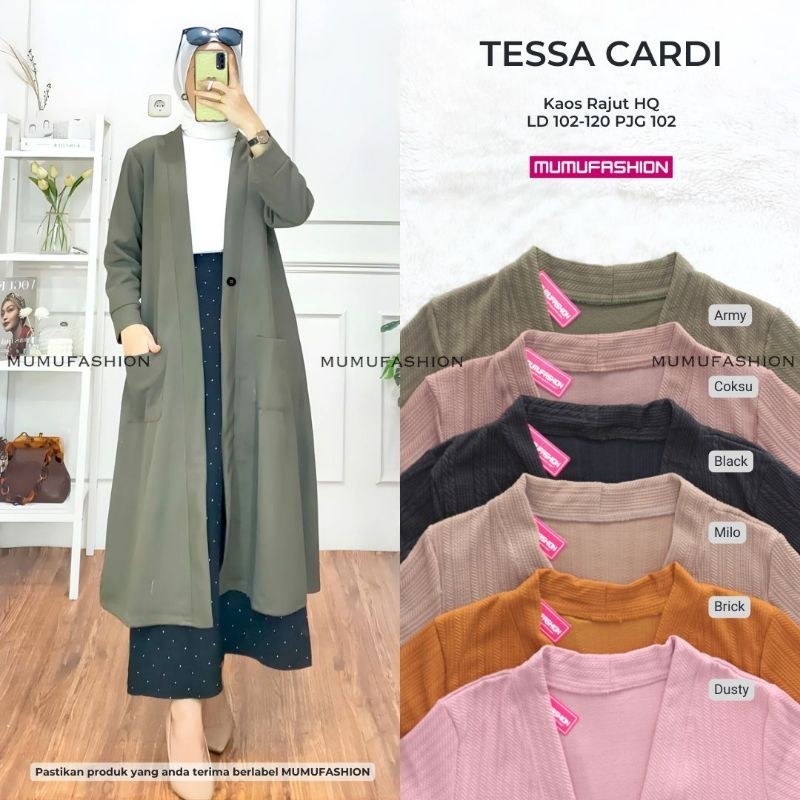 BHL - TESSA CARDI Jakett Rajut Wanita Jumbo Terbaru Kekinian Bisa COD TESSA CARDI Best Seller by MUM