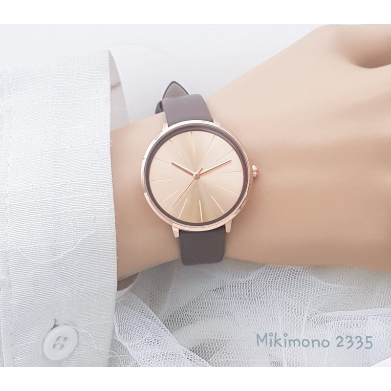 Original - Jam tangan wanita MIKIMONO model simple elegan strap kulit sintetis FW