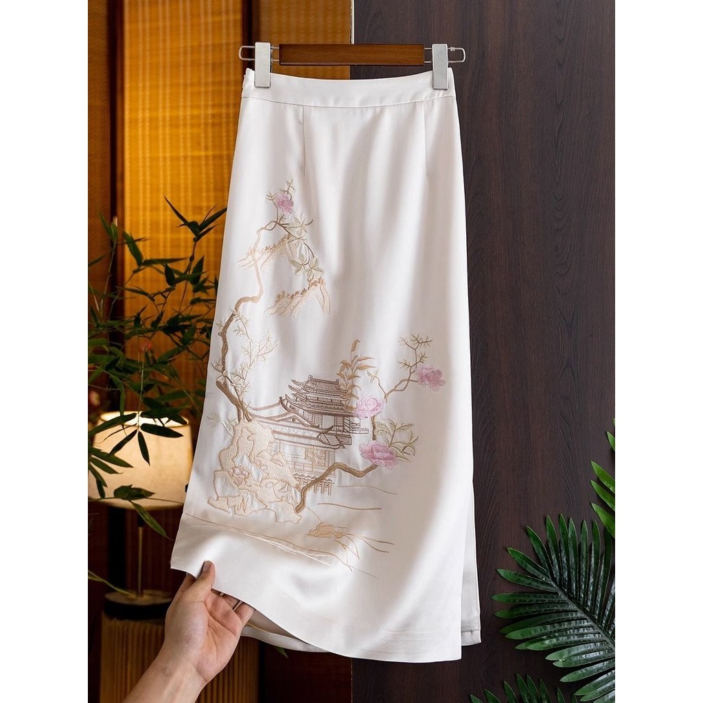 Temperament Goddess Fan Acetic Acid Half Skirt Girl