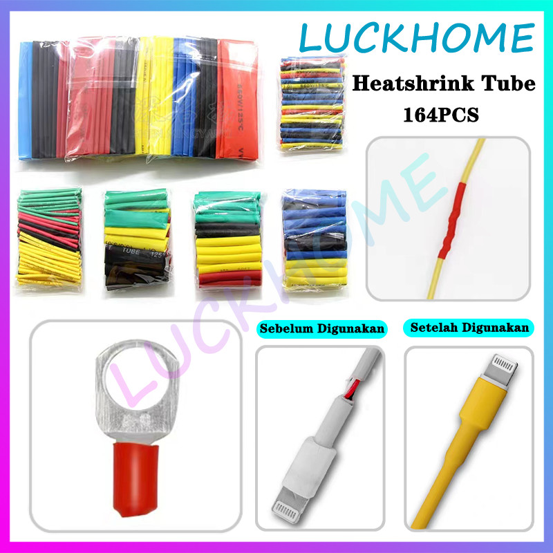 Heat Shrink Kabel Bakar 164PCS  Isolasi Bakar Heat Shrink Heat Shrink Tube Selang Bakar Kabel Isolas