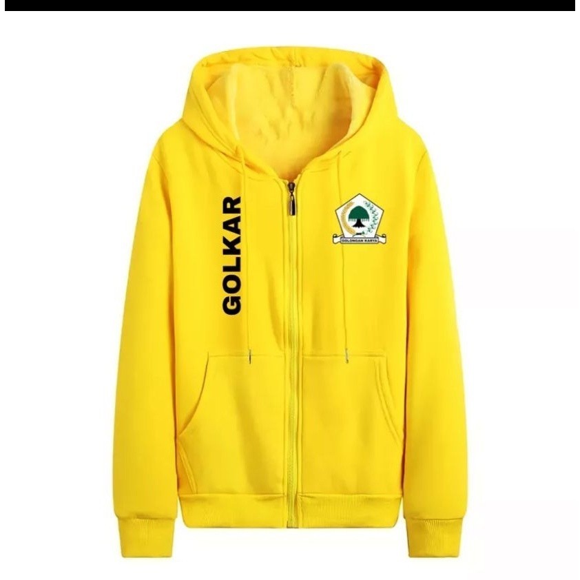 JAKET HODDIE PARTAI GOLKAR TERBARU PEMILU 2024 /JAKET GOLKAR KEREN JAKET CUSTOM SABLON/ CUSTOM SABLO