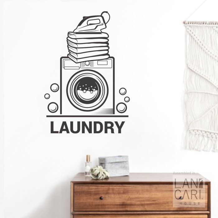 Sticker Laundry Stiker Dinding Kaca Dekorasi Sign Icon Toko Laundry