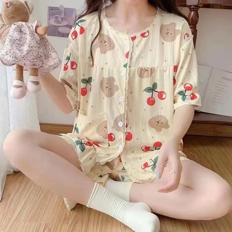Setelan Piyama Import Lucu Renda Model Korea Premium| Baju Tidur Wanita Import