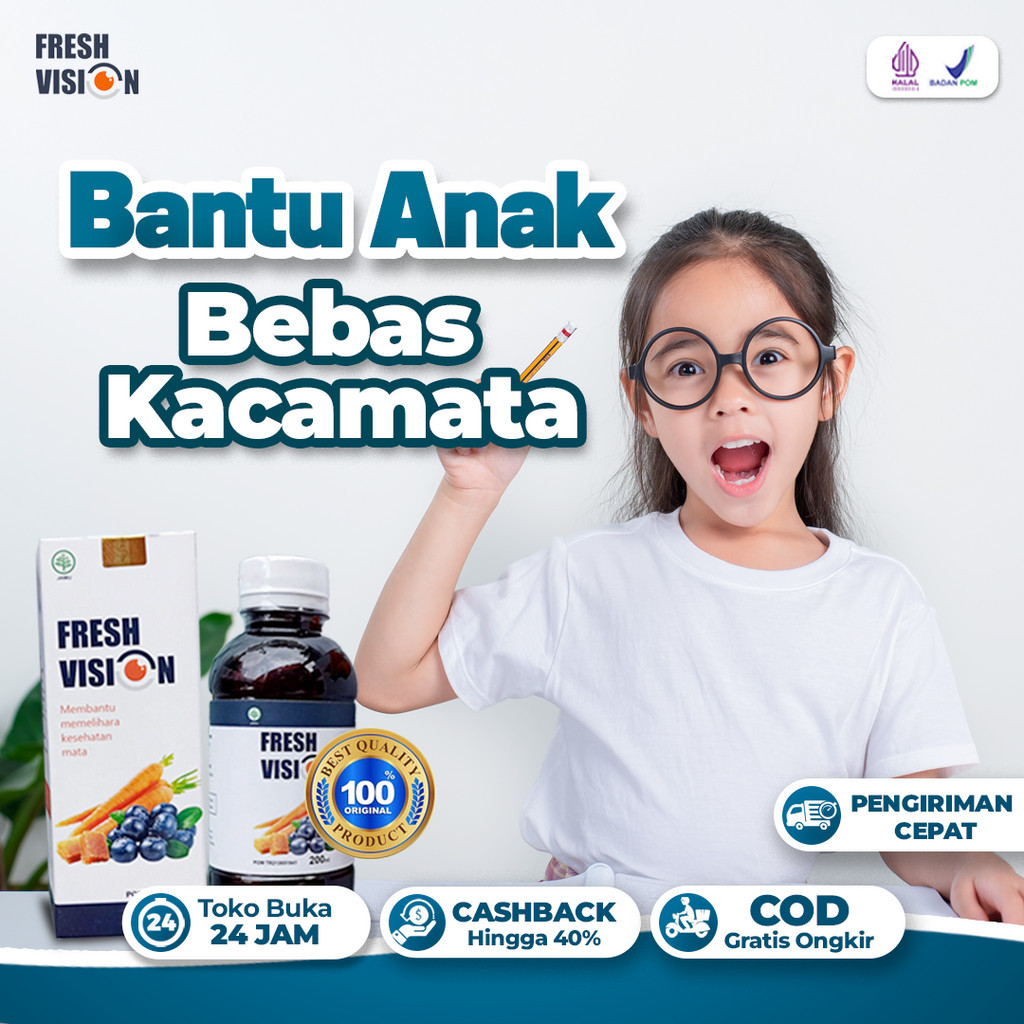 Vitamin Fresh Vision - Atasi Mata Kemerahan Gatal-Gatal Bengkak / Berair Kering Kurangi Mata Minus R