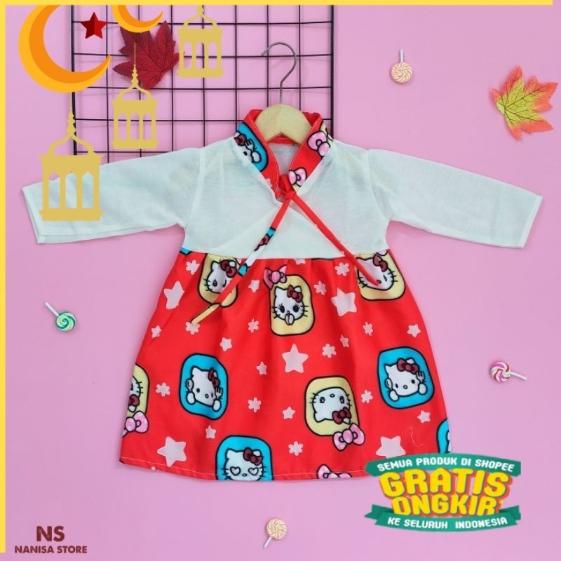 GAMIS SHANGHAI dress anak lengan panjang gamis anak murah/Maron merah bata red anak tanggng