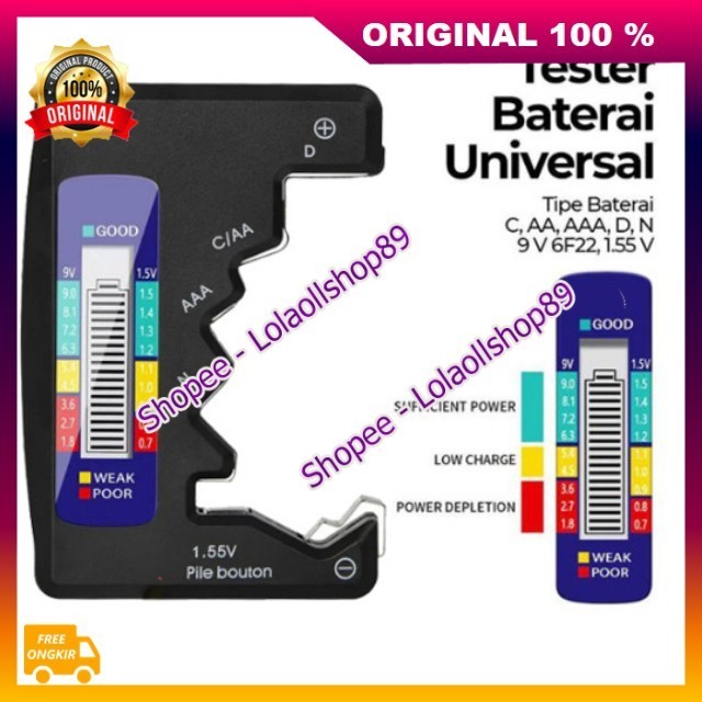 Tosh Baterai Tester Universal Battery Tester Checker Alat Tes Cek Test Kapasitas Baterai Dengan Laya