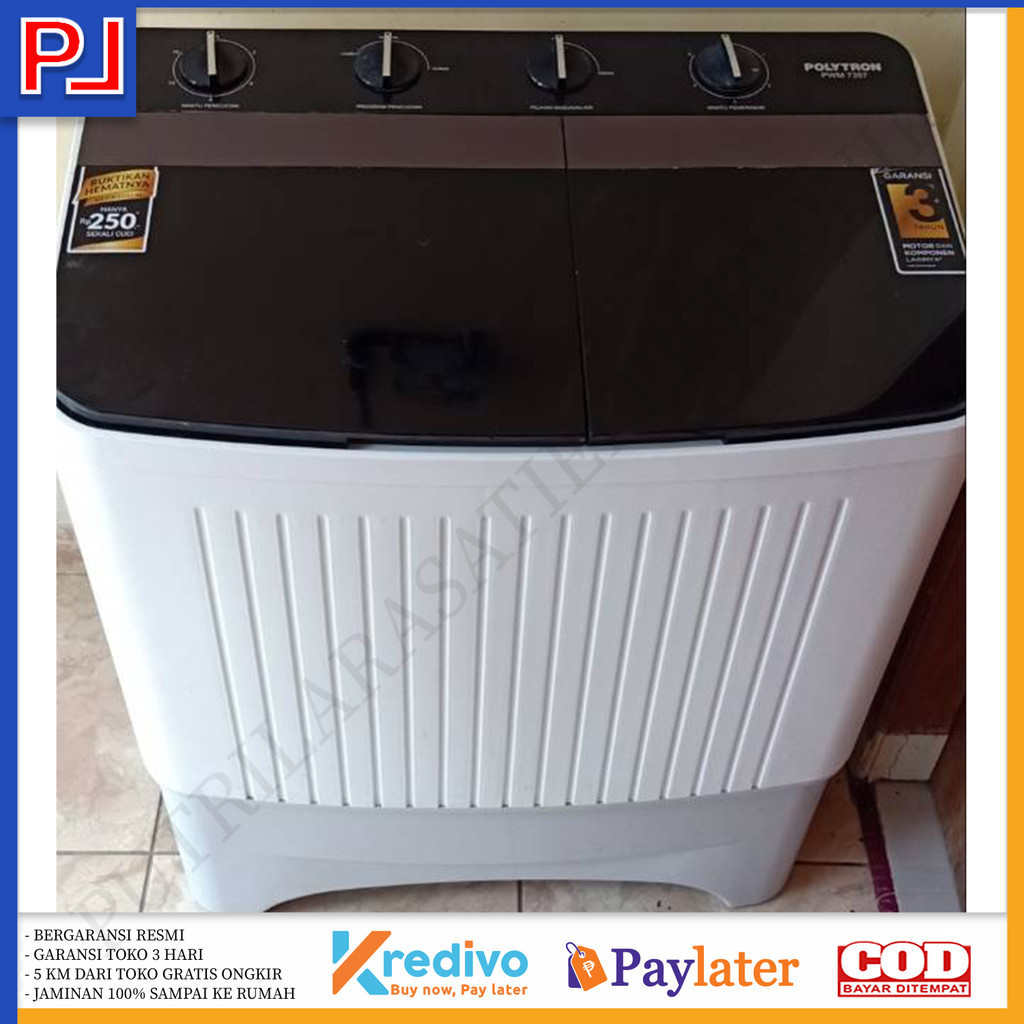 MESIN CUCI 2 TABUNG POLYTRON PWM7357 KHUSUS BANDUNG, JAKARTA & JAWABARAT