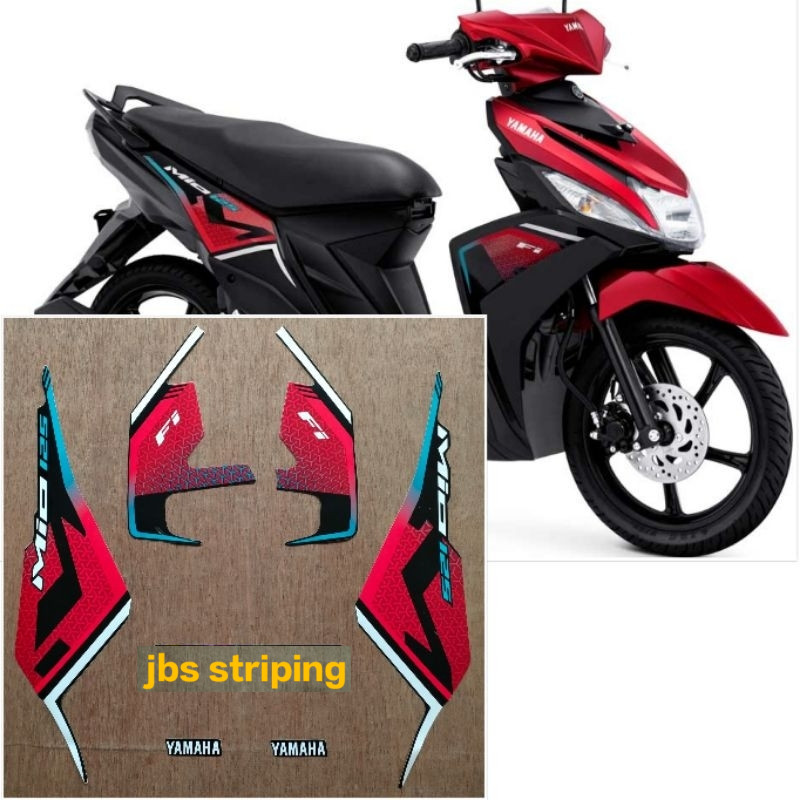 Stiker mio m3 Striping  Yamaha Mio M3 125 FI merah tahun 2020 2021
