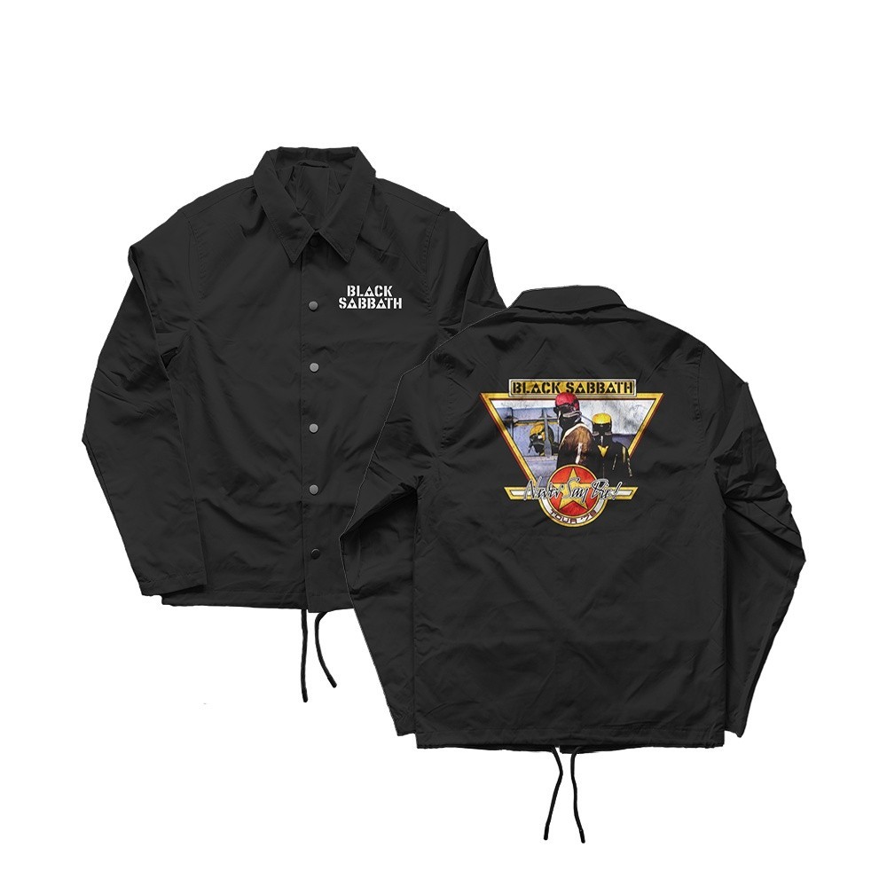 COACH JACKET BAND METAL BLACK SABBATH PRIA WANITA BAHAN PARASUT WATERPROOF ANTI AIR