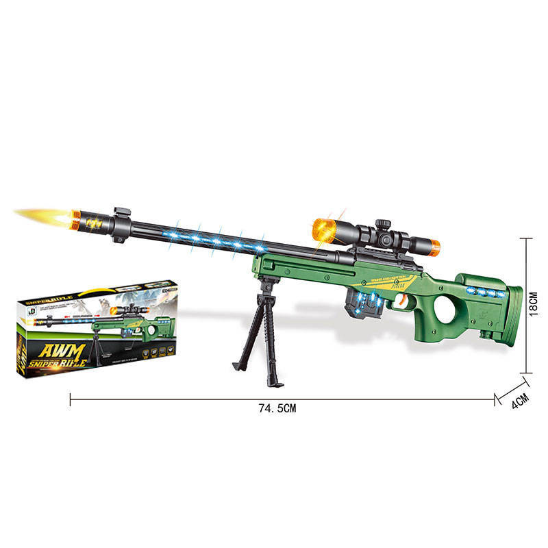 Pistol Mainan Tembak Tembakan Sniper AWM Lampu dan Suara Mainan Anak Cowok