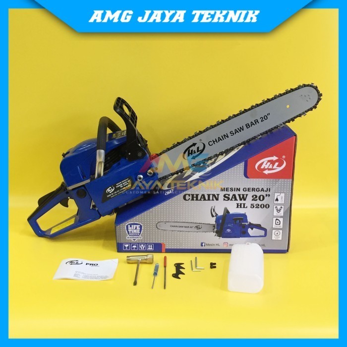 GERGAJI MESIN HL 5200 / CHAINSAW BAR 20 INCH / CHAIN SAW SENSO 52 CC