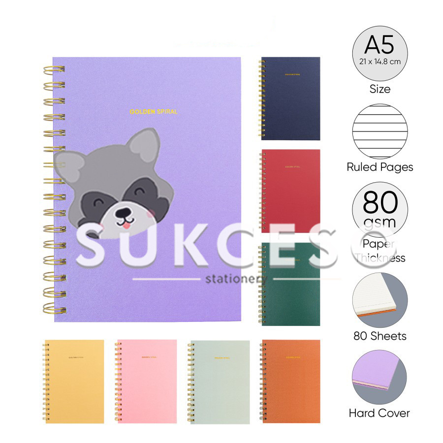 

Joyko Notebook NB-721 Golden Spiral NEW Buku Tulis Catatan Bergaris Hard Cover A5