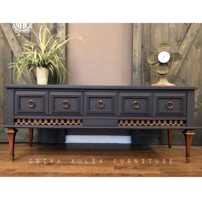 Bufet tv klasik kayu jati meja tv terbaru finishing antik