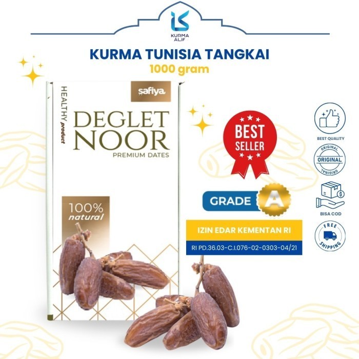 

Kurma Deglet Nour Tunisia Tangkai 1 Kg