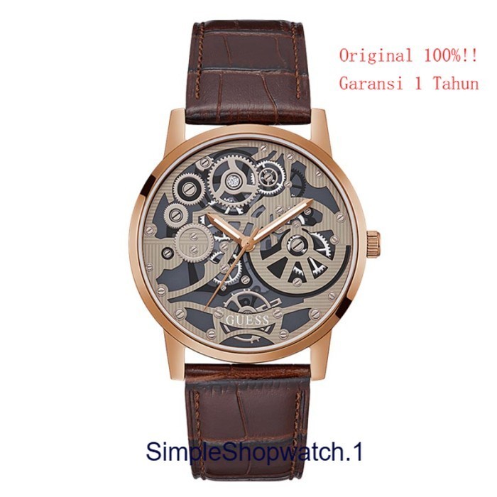 Original 100% GUESS GW0570G2 GADGET Jam Tangan Pria  Brown Leather Garansi Resmi 1 Tahun
