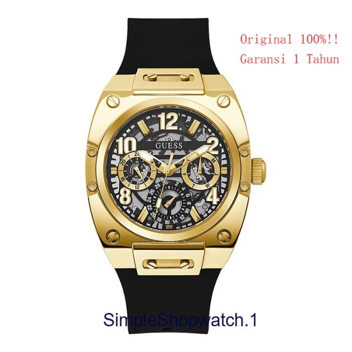Original 100% GUESS GW0569G2 PRODIGY Jam Tangan Pria  Black Silicone Garansi Resmi 1 Tahun