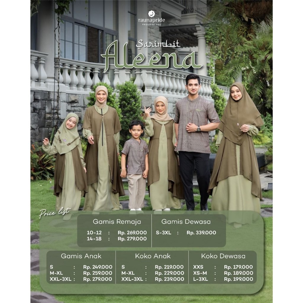 SARIMBIT RAUNA ALEENA SAGE GREEN TERBARU 2024