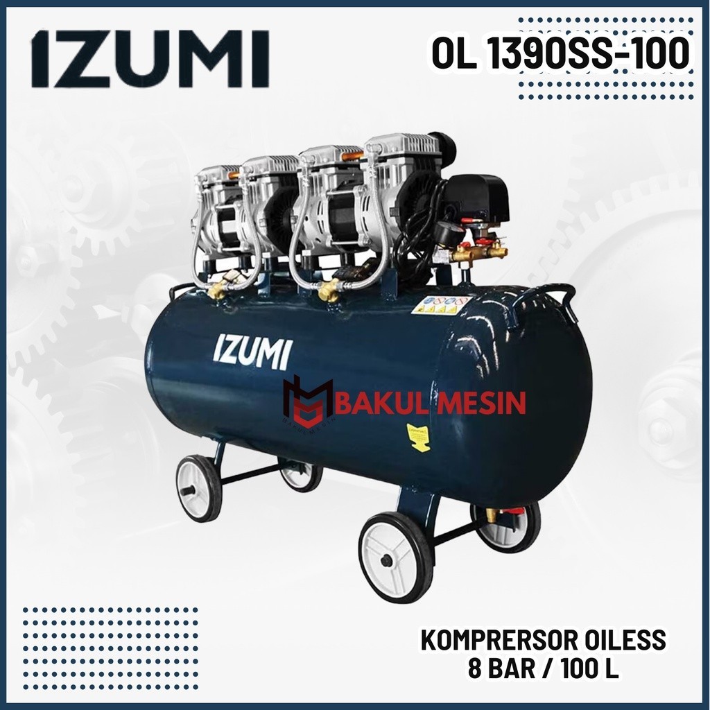 PROMO MENYAMBUT IZUMI OL 1390SS-100 Mesin kompresor OILLESS compressor 3HP 100L