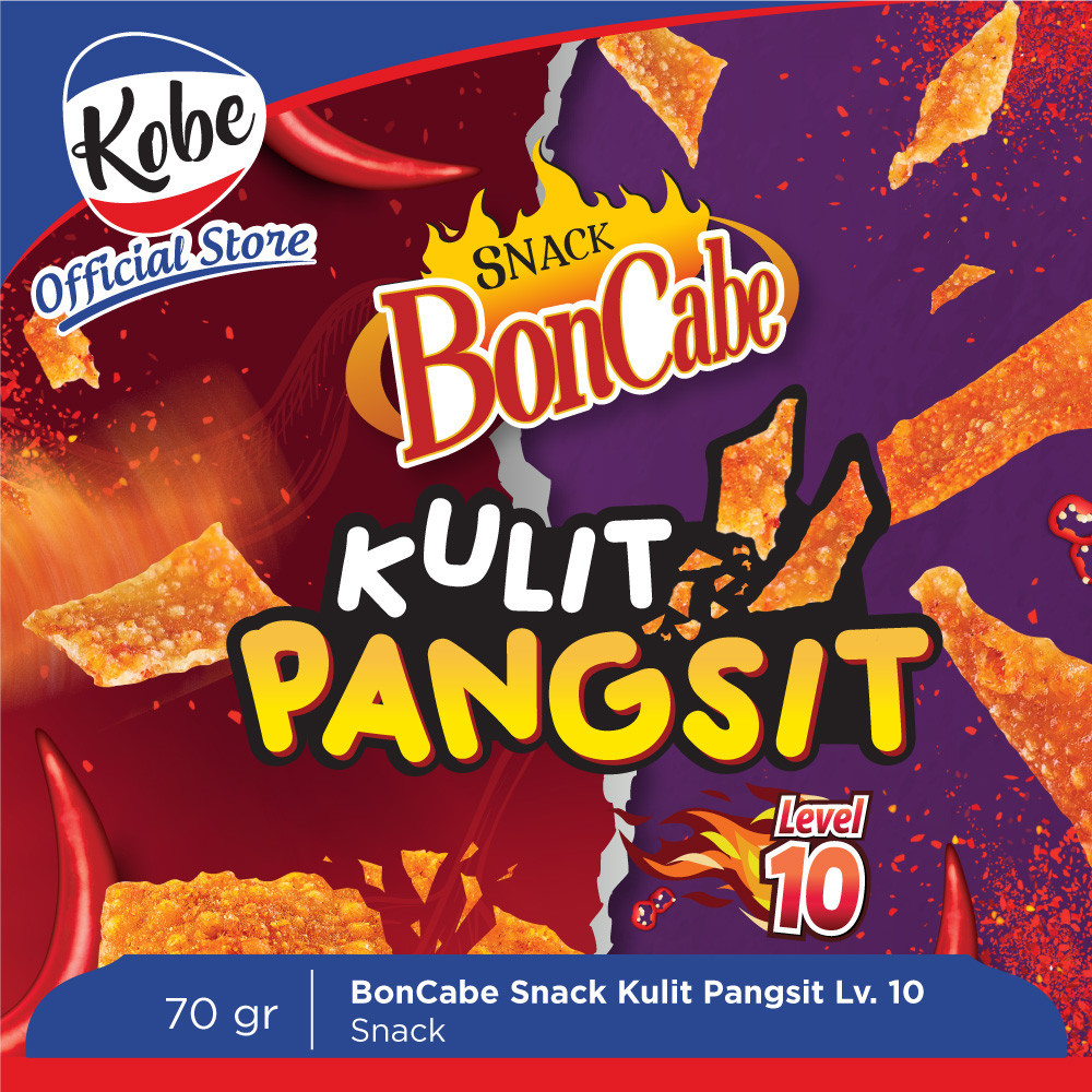 Kobe Snack BonCabe Kulit Pangsit Level 10 70gr - KEMASAN BESAR