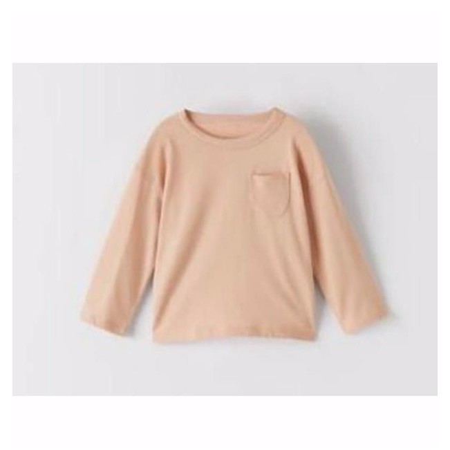 BAJU KAOS TSHIRT HNM CREAM POCKET ANAK PEREMPUAN