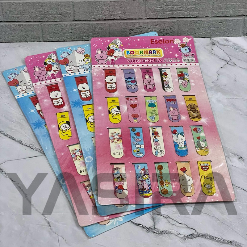 

SATU RENTENG 20 PCS Pembatas Buku Kertas Magnet Karakter Kartun